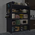 Modern Tall Kitchen Side Cabinet With Large Storage Capacity For Different Small Kitchen Appliances
