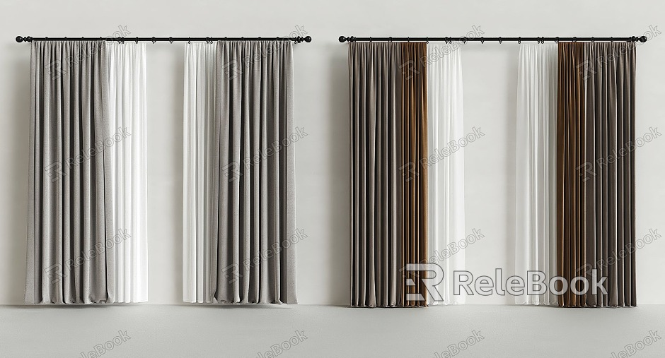 Modern Curtain Cloth Curtain Gauze Curtain Cloth Curtain Bedroom Curtain Living Room Curtain model