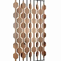 Decorative Room Divider With Modern Geometric Copper Hollow Pattern Design