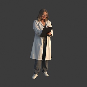 Foreign female doctors, nurses and researchers 3d model