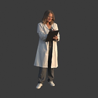 Foreign female doctors, nurses and researchers 3d model