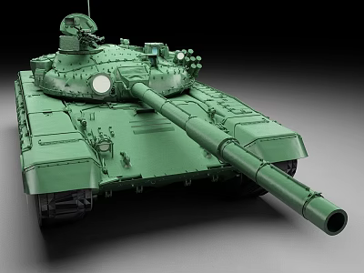 Green Military Tank 3D Model with Detailed Turret Cannon and Exterior Design 3d model
