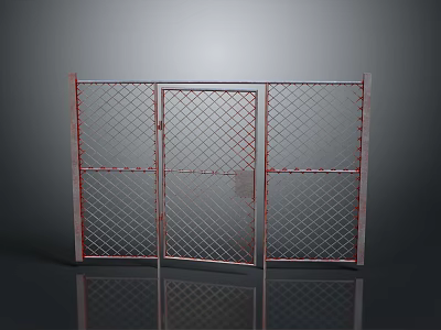 Rusty Metal Mesh Gate A Durable Protective Weapon For Security Applications 3d model