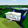 Outdoor Park Area Design Featuring Entrance Square Basketball Court Activity Lawn And Rest Seats