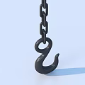Black Metal Hook Hanging On Chain As Practical Household Item For Daily Use