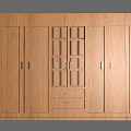 Wooden Oak Wardrobe With Cabinet Doors Glass Panels And Drawers For Bedroom Storage Interior Design