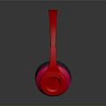 Red Over Ear Headphones With Glowing Lights And Reflective Surface