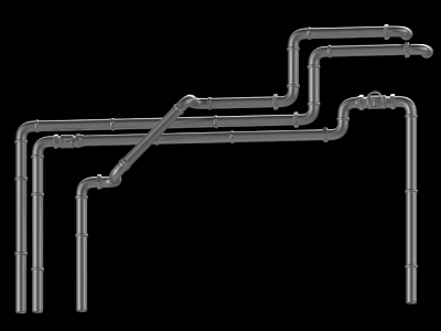 Industrial Metal Pipes Structure With Multiple Connections And Curved Bends Design 3d model