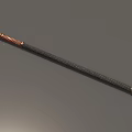 Traditional Long Spear Weapon With Metal Spearhead Black Grip And Red Gold Accents