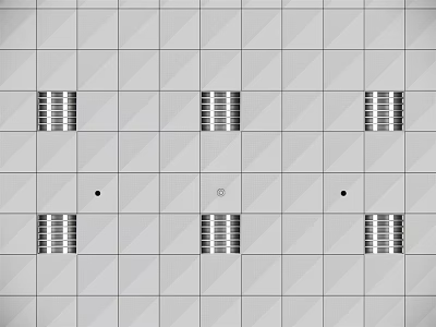 Grille Lights Neatly Arranged on Grid Ceiling in Modern Office Interior 3d model