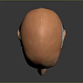 Decorative Bald Male Head Model With Gray Background And Black Base