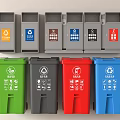Modern trash can outdoor trash can public trash can sorting trash can plastic trash can 3d model