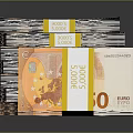 Stacked 500 Euro Banknotes Bundled with Yellow Tape as Household Decor Items