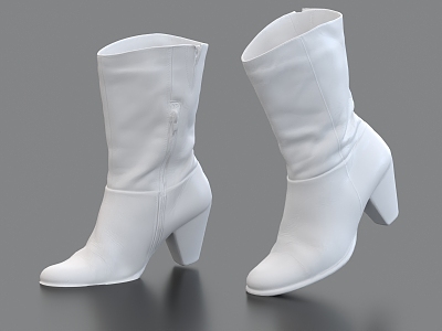 High Heels High Heel Boots Women's Leather Shoes Women's Leather Boots Shoes 3d model