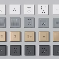 Various Stylish Switch Panels in Multiple Colors and Socket Configurations