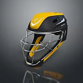 Weapon Helmet Featuring Black Yellow Design And Protective Face Mask For Tactical Operations