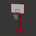 Red Frame White Backboard Basketball Hoop Sports Equipment With Stable Base Structure