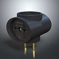 Black Computer Power Plug With CAB3525 BI-02 Label And Three Gold Pins