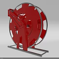 Red Heavy Duty Cable Reel With Sturdy Metal Stand For Industrial Hardware Tools