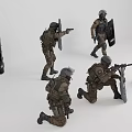 Game Movie Characters In Tactical Gear With Police Shields And Various Poses