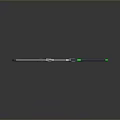 3D Rendered Tactical Knife With Green Glowing Blade And Black Handle Design