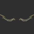 Fantasy Decorative Bow With Elven Curved Design And Gold Accents