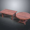 Rustic Solid Wood Bench And Round Table Simple Furniture For Home Decor