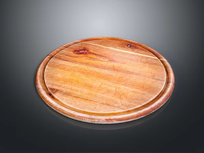 Natural Wooden Round Cutting Board Essential For Home Kitchen Daily Use 3d model