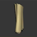 Scroll Sculpture Carving With Ancient Characters And Soldier Figures On Beige Reflective Base