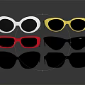 Stylish Sunglasses With Various Colors White Yellow Red Black And Trendy Designs