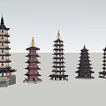 Various Architectural Towers With Traditional Eastern and Western Design Elements