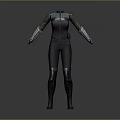 Futuristic Sci Fi Character In Gray Tight Fitting Armored Suit With Straps And Boots