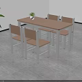 Dining Table and Chairs Set with Light Wood Top White Frame and Brown Cushioned Seats