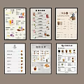 Colorful Restaurant Menu Designs Featuring Beverages Ice Cream Coffee And Food Items