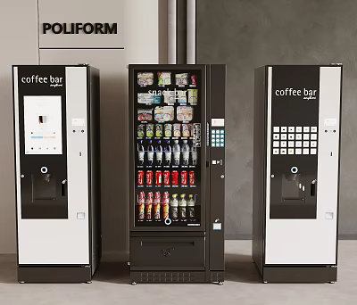Smart Coffee and Beverage Vending Machines Providing Snacks Drinks and Self Service 3d model