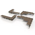 Wooden Deck Platform Components With Various Shapes And Support Structures