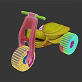 Colorful Children's Ride On Toy with Red Frame Yellow Seat and Blue Wheels