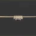 Elegant Gold Necklace With Central Gemstone Pendant And Small Diamond Accents On Thin Chain