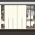 Modern Wardrobe Interior Design With Sliding Glass Doors And Open Storage Shelves
