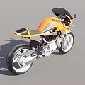 Buell Orange and Black Sport Motorcycle With Modern Design White Wheels and Black Seat