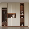 Modern Shoe Cabinet Interior Design With Storage Compartments Decorative Shelves And Hat Rack