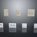 Different Types of Electrical Wall Plates Switches and Power Outlets in Beige and White