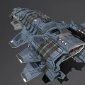 Detailed Interstellar Spaceship Structure With Armored Plates Advanced Engines And Thrusters