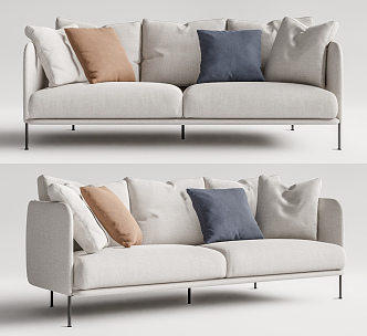 Modern double sofa 3d model