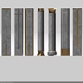 Modern Decorative Columns With Various Designs Marble Texture And Gold Accents