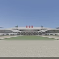 Modern Anlong Station Architectural Design With Streamlined Roof And Glass Curtain Walls