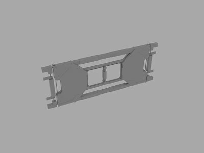 3D Model of Industrial Metal Frame with Holes and Connecting Components 3d model