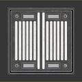 Modern Furniture Panel With Blue Strip Lights Pink Rectangular Accents And Metal Frame