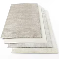 Soft Textured Square Rugs in Neutral Tones Stacked for Home
