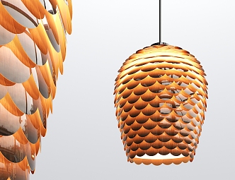 Modern chandelier creative pine cone chandelier 3d model